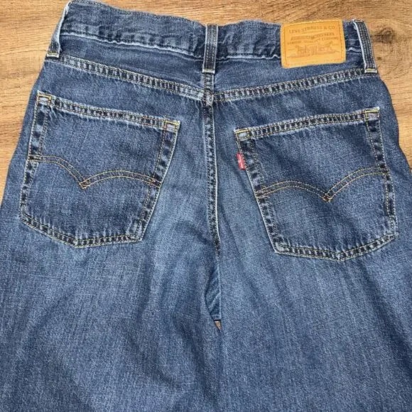 Levi's Premium Baggy Dad Jeans Women's 27 (Fits 28x29) Black Wide Leg Big E - Picture 5 of 11